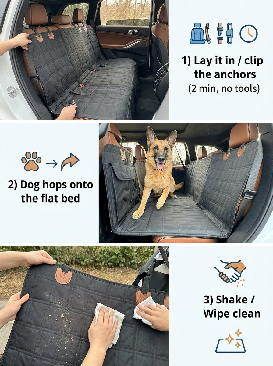 Dog Car Bed — Back Seat Extender for SUVs, Trucks & Cars